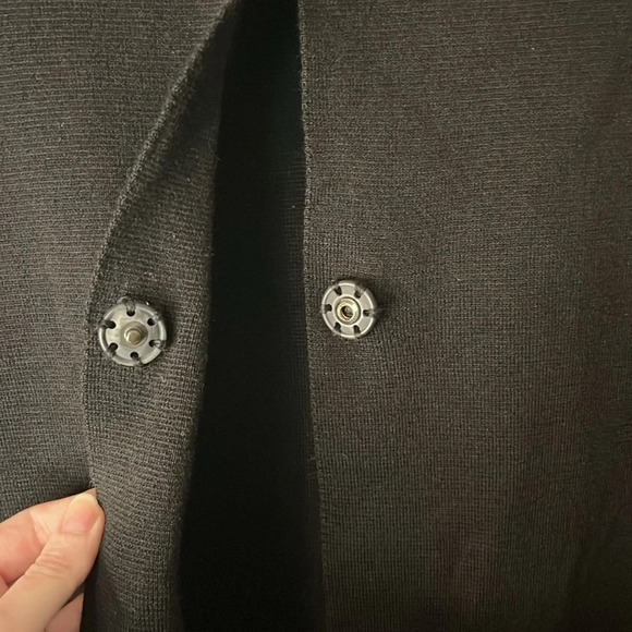 Annette Gortz Black 100% Merino Wool Snap Button Up Blazer Jacket Sz M - Picture 5 of 10